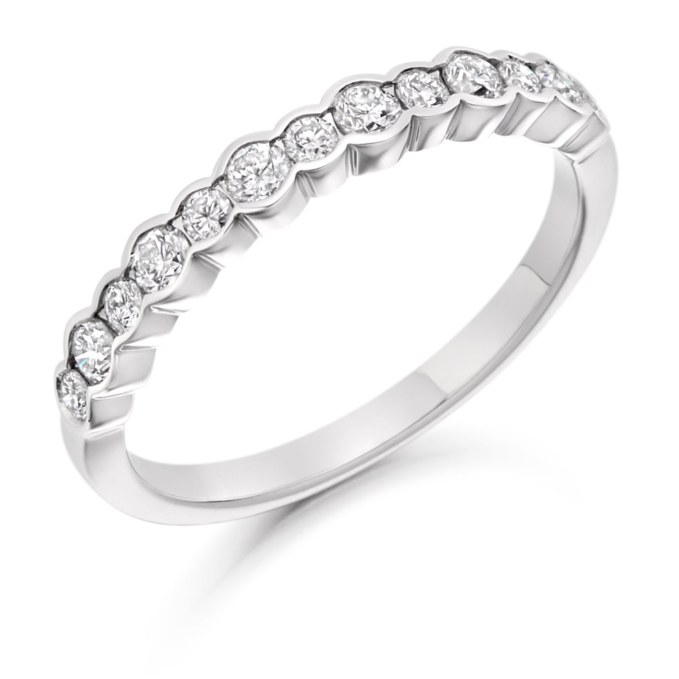 Rubover Half Eternity Ring, 0.5ct total (HET1849) in White Gold