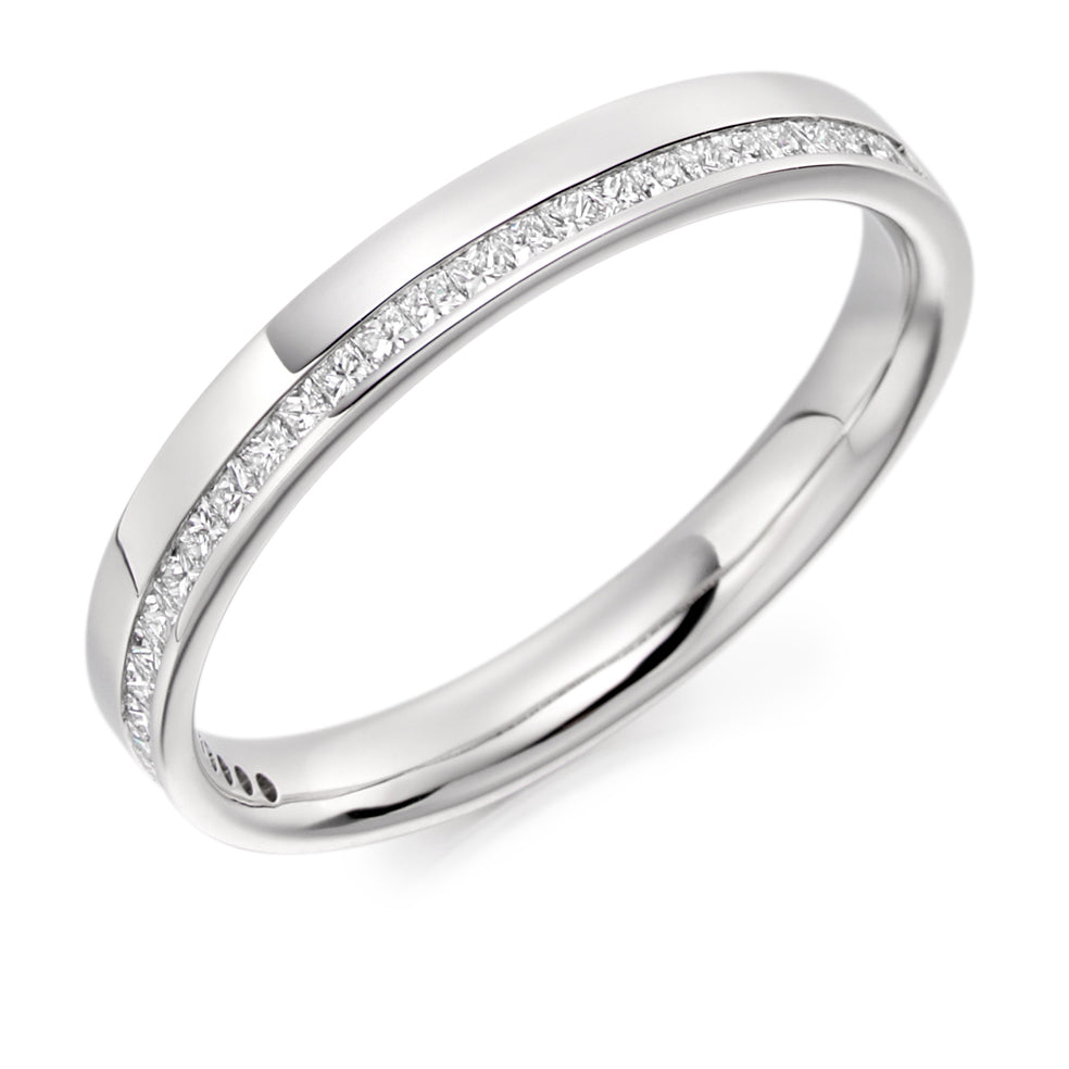 Offset Channel-Set Half Eternity Ring, 0.25ct total (HET1866) in White Gold