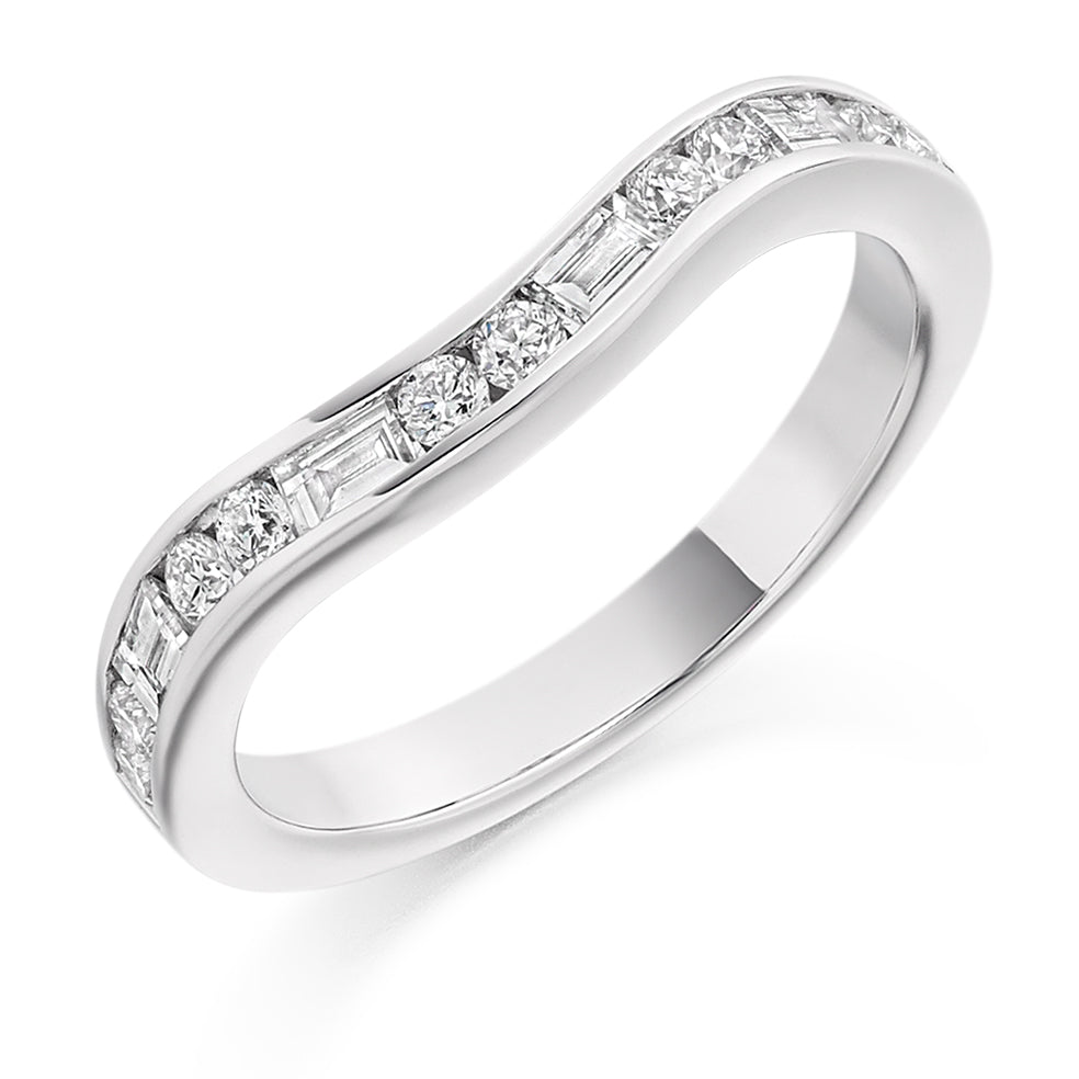 Shaped Channel-Set Half Eternity Ring, 0.5ct total (HET1919) in White Gold