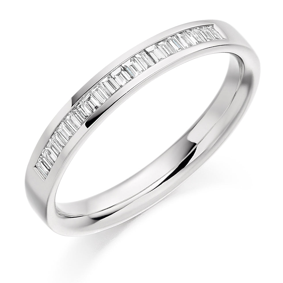 Channel-Set Half Eternity Ring, 0.2ct total (HET1990) in White Gold