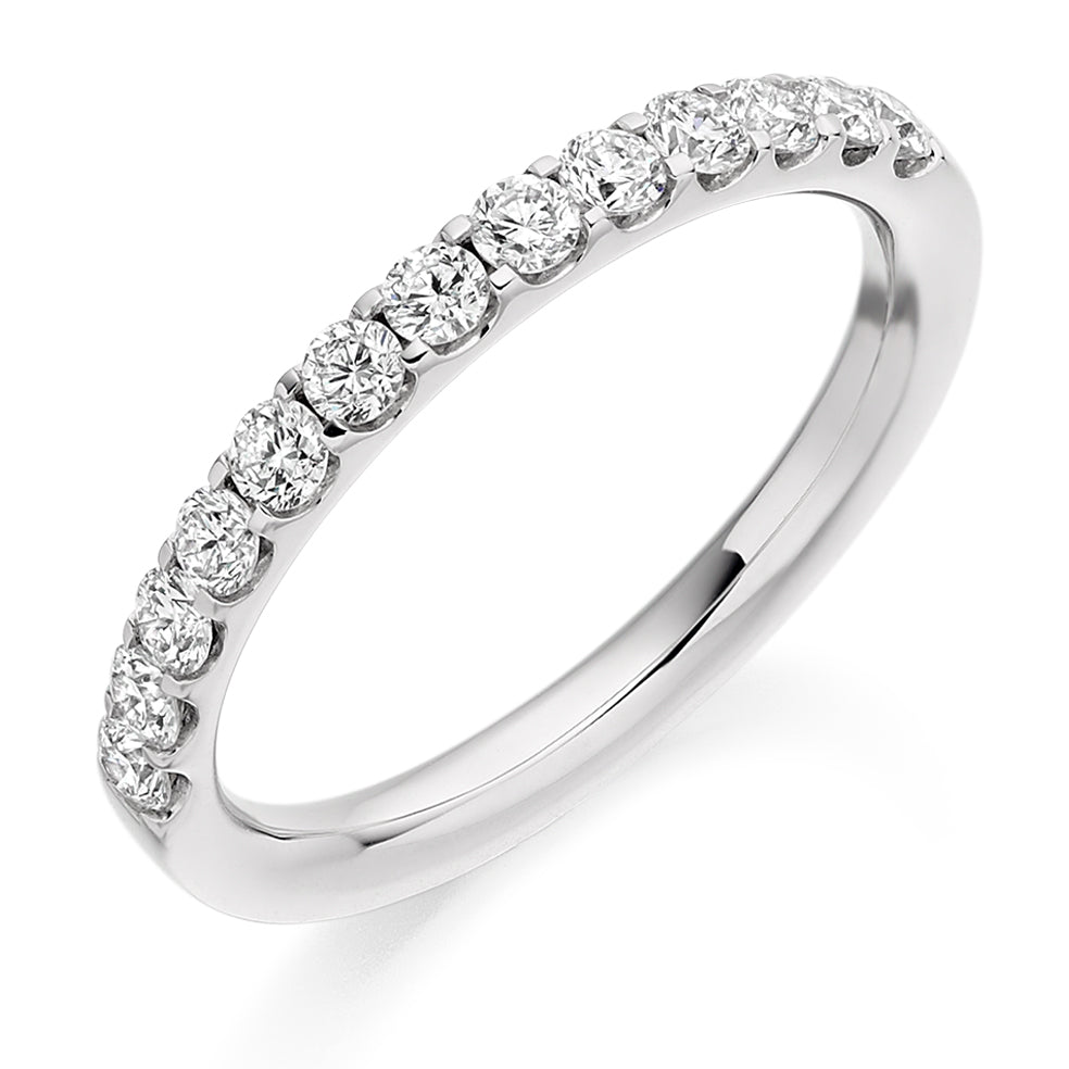 Micro-Claw Half Eternity Ring, 0.5ct total (HET2004) in White Gold