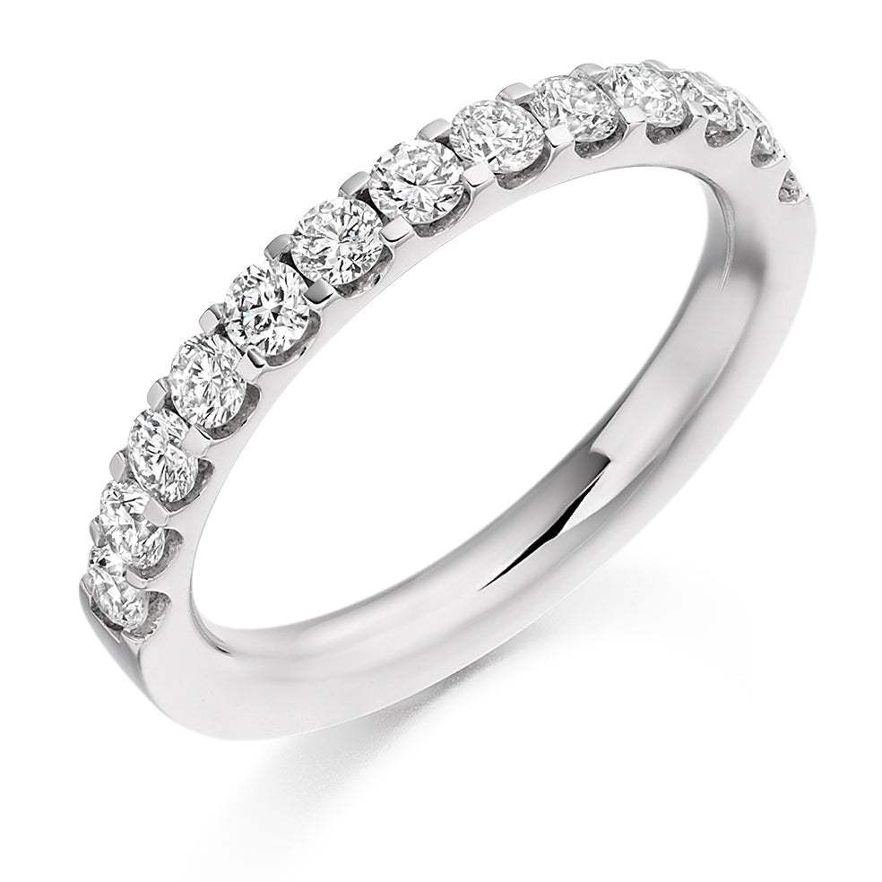 Micro-Claw Half Eternity Ring, 0.75ct total (HET2005) in White Gold