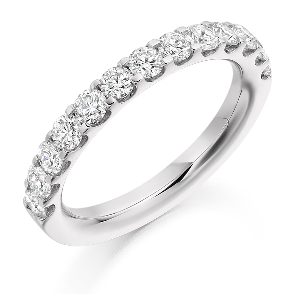 Micro-Claw Half Eternity Ring, 1.0ct total (HET2057) in White Gold
