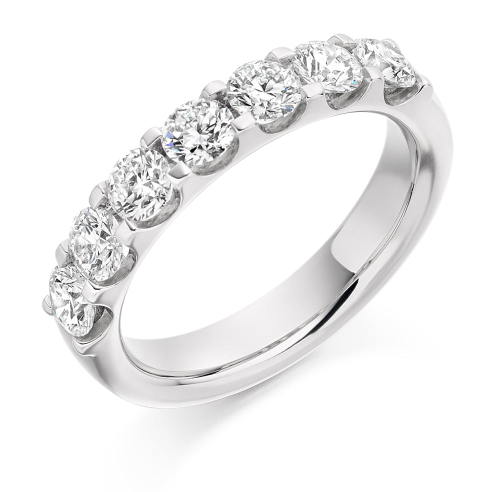 Micro-Claw Half Eternity Ring, 1.3ct total in White Gold