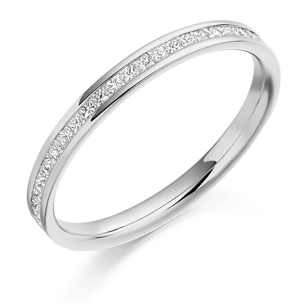 Channel-Set Half Eternity Ring, 0.25ct total (HET2109) in White Gold