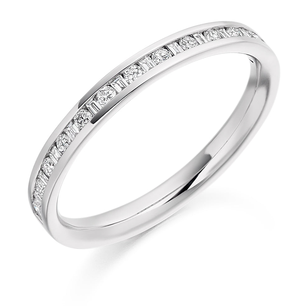 Channel-Set Half Eternity Ring, 0.3ct total (HET2124) in White Gold