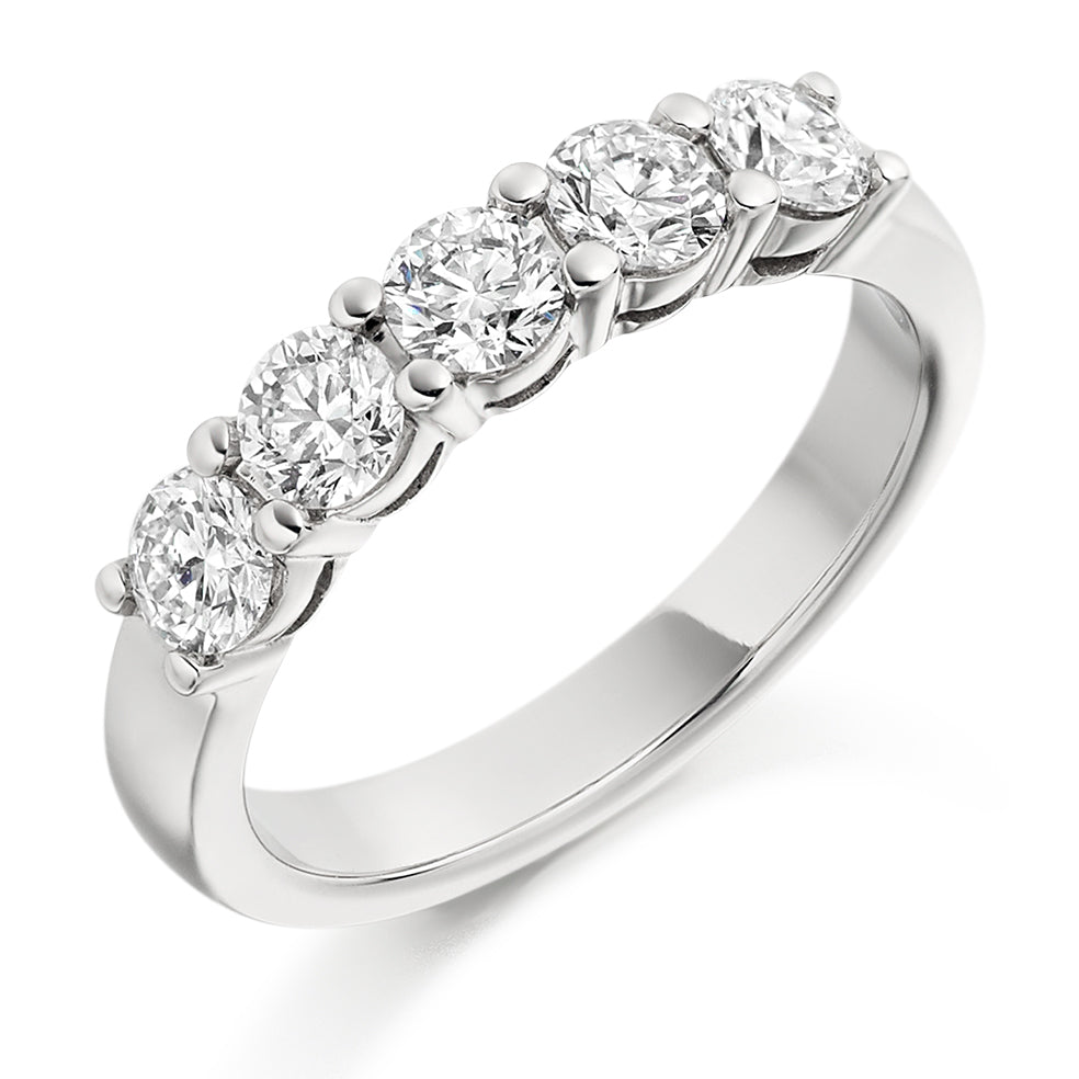 Claw-Set Half Eternity Ring, 1.0ct total (HET2170) in White Gold