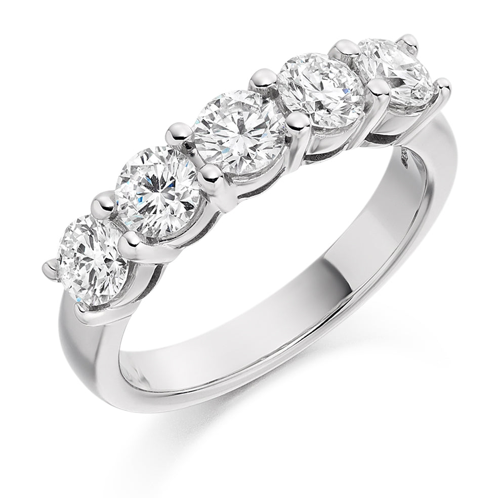 Claw-Set Half Eternity Ring, 1.5ct total (HET2175) in White Gold