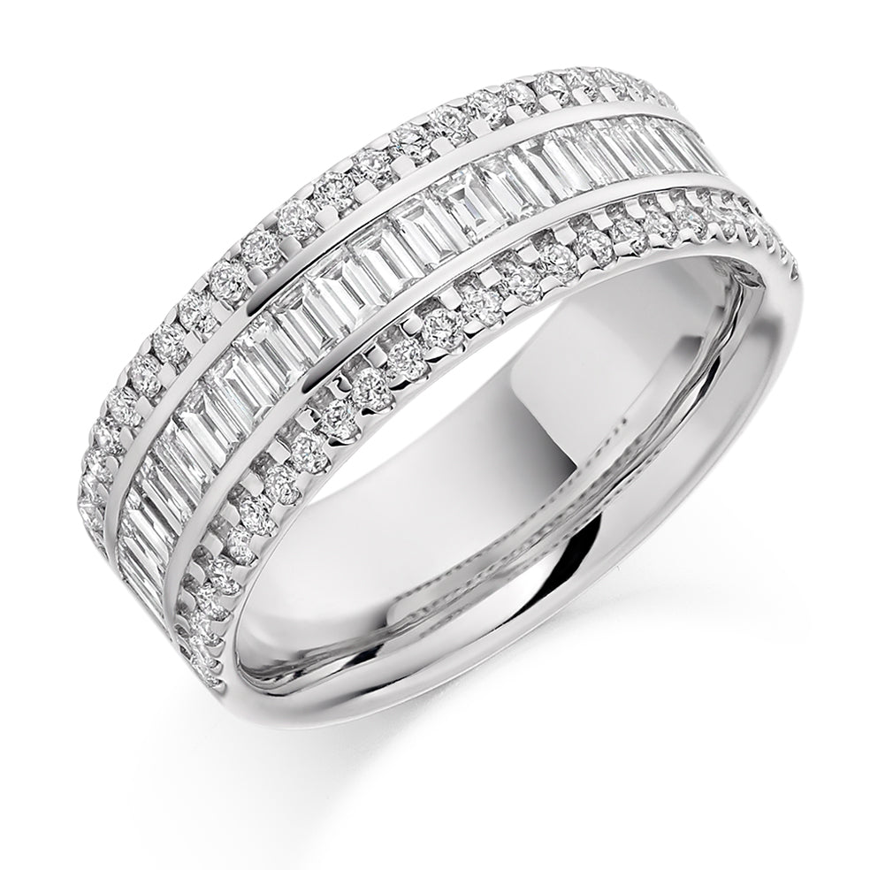 Channel-Set Half Eternity Ring, 1.25ct total (HET2178) in White Gold
