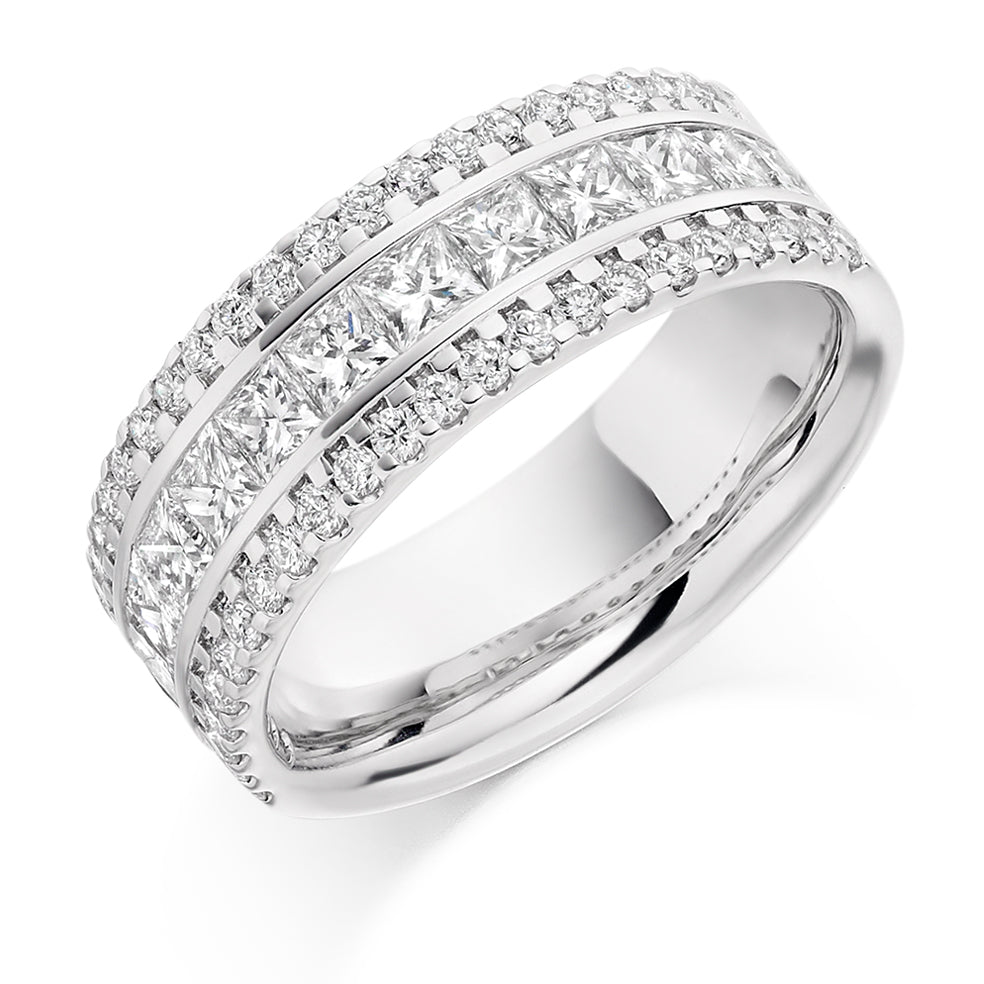 Channel-Set Half Eternity Ring, 1.8ct total (HET2179) in White Gold