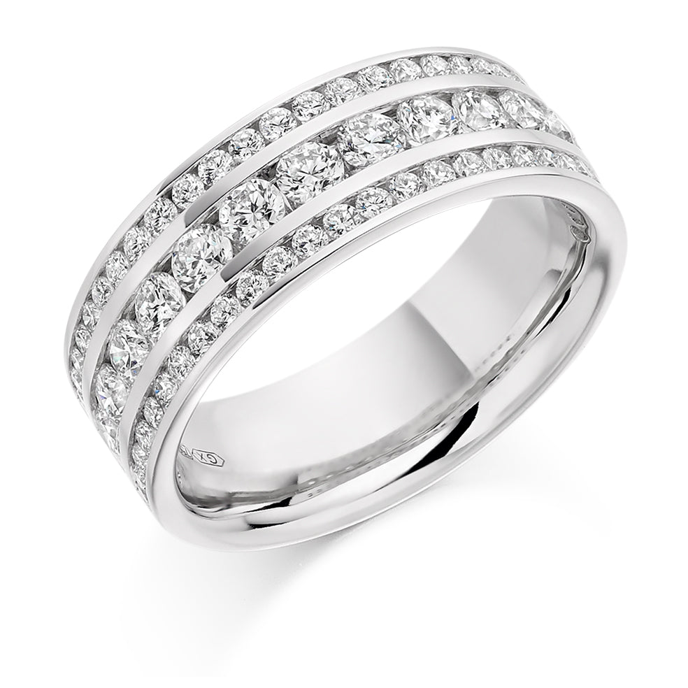 Channel-Set Half Eternity Ring, 1.4ct total in White Gold
