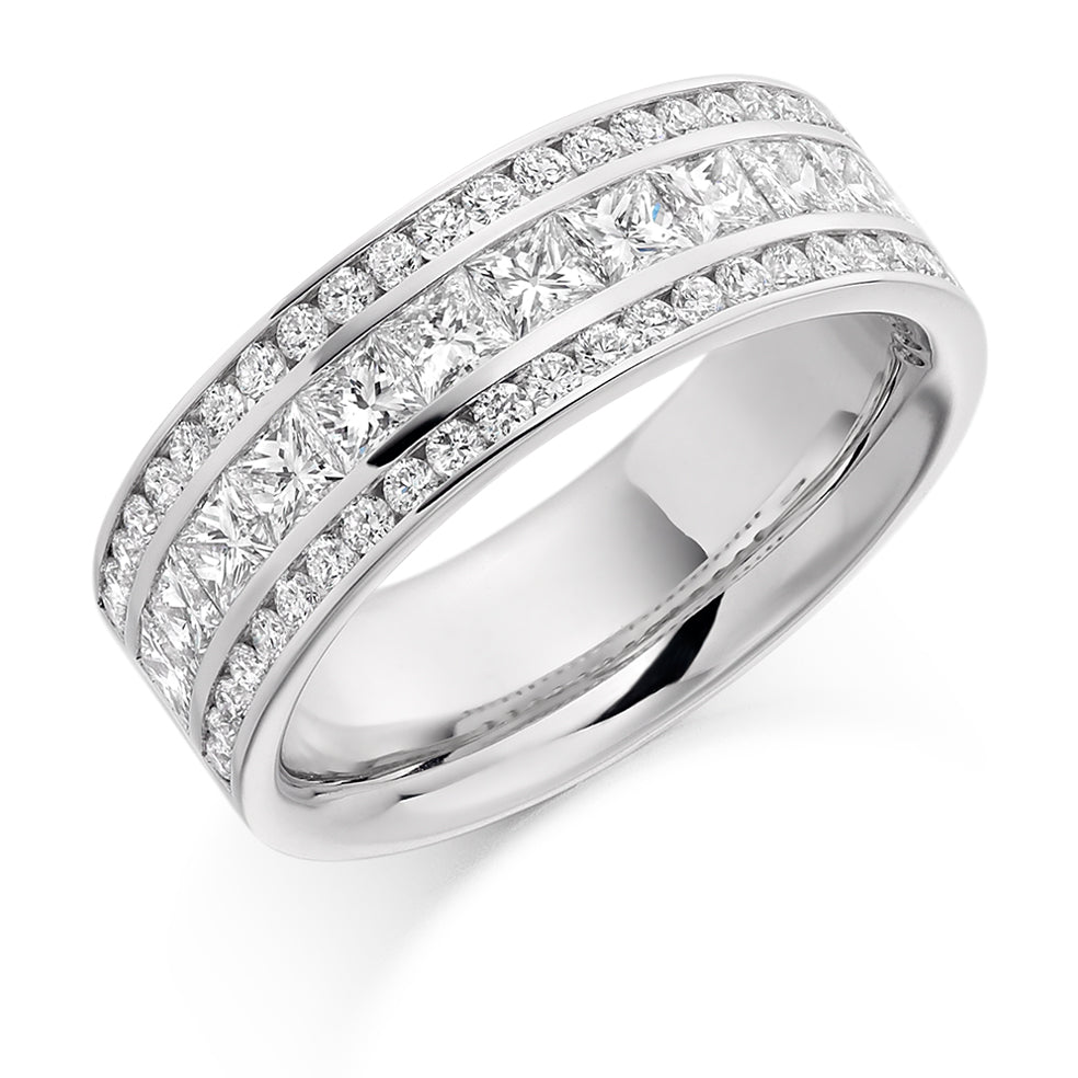 Right Hand Ring-Set Half Eternity Ring, 1.80ct total (HET2182) in White Gold