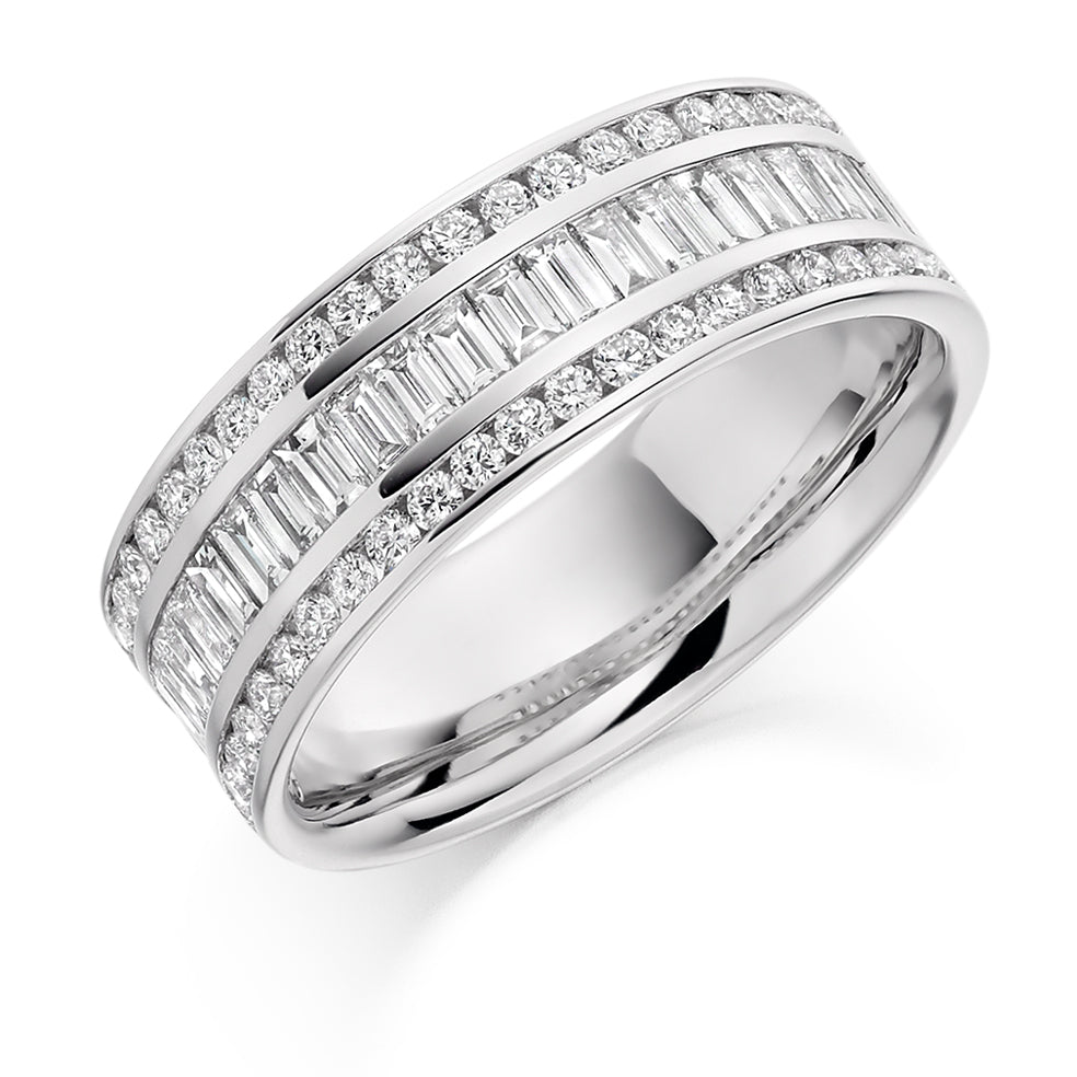 Channel-Set Half Eternity Ring, 1.2ct total in White Gold
