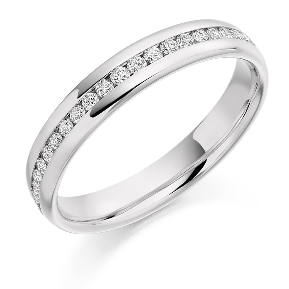 Channel-Set Half Eternity Ring, 0.25ct total (HET2199) in White Gold