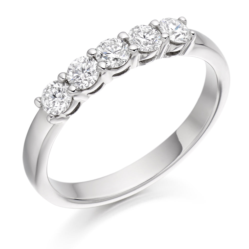 Claw-Set Half Eternity Ring, 0.5ct total (HET2236) in White Gold