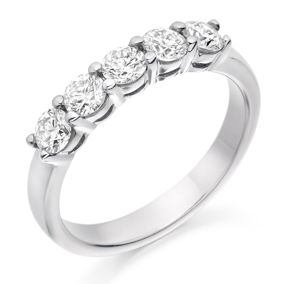 Claw-Set Half Eternity Ring, 0.75ct total (HET2237) in White Gold