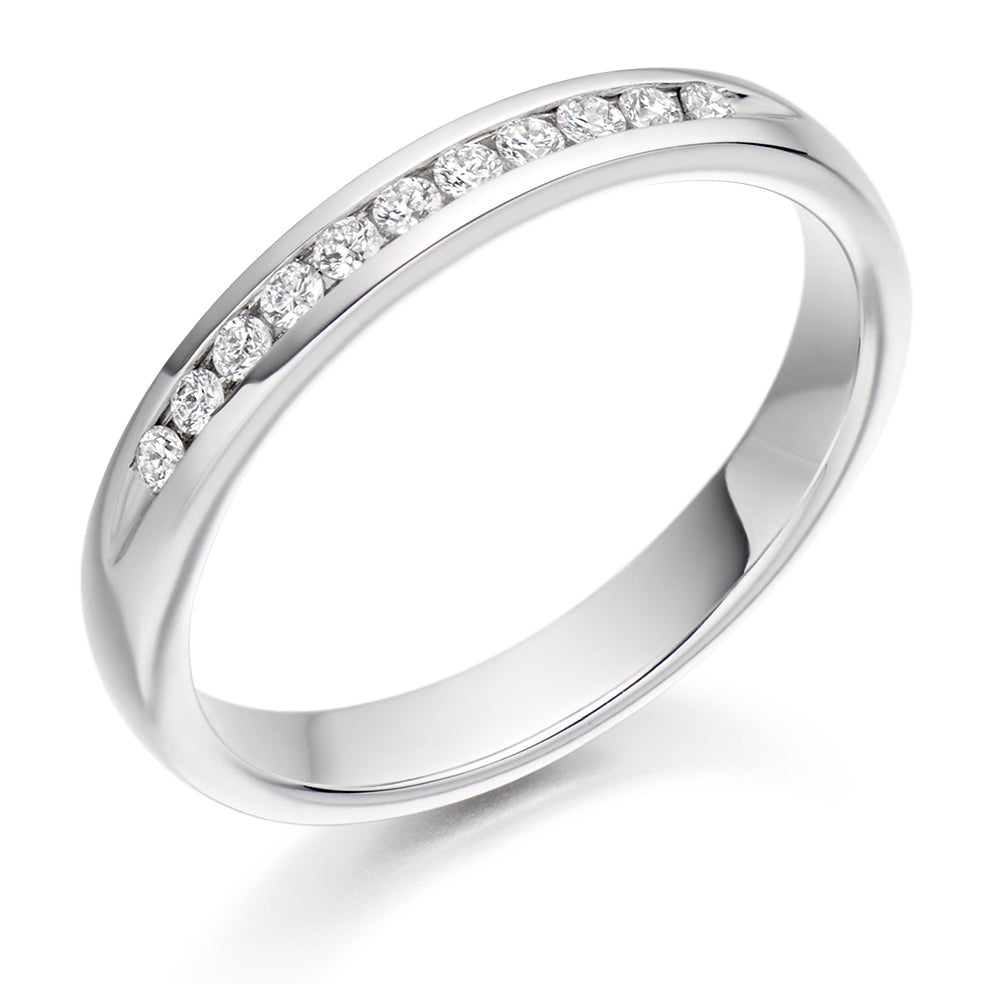 Channel-Set Half Eternity Ring, 0.15ct total (HET2265) in White Gold