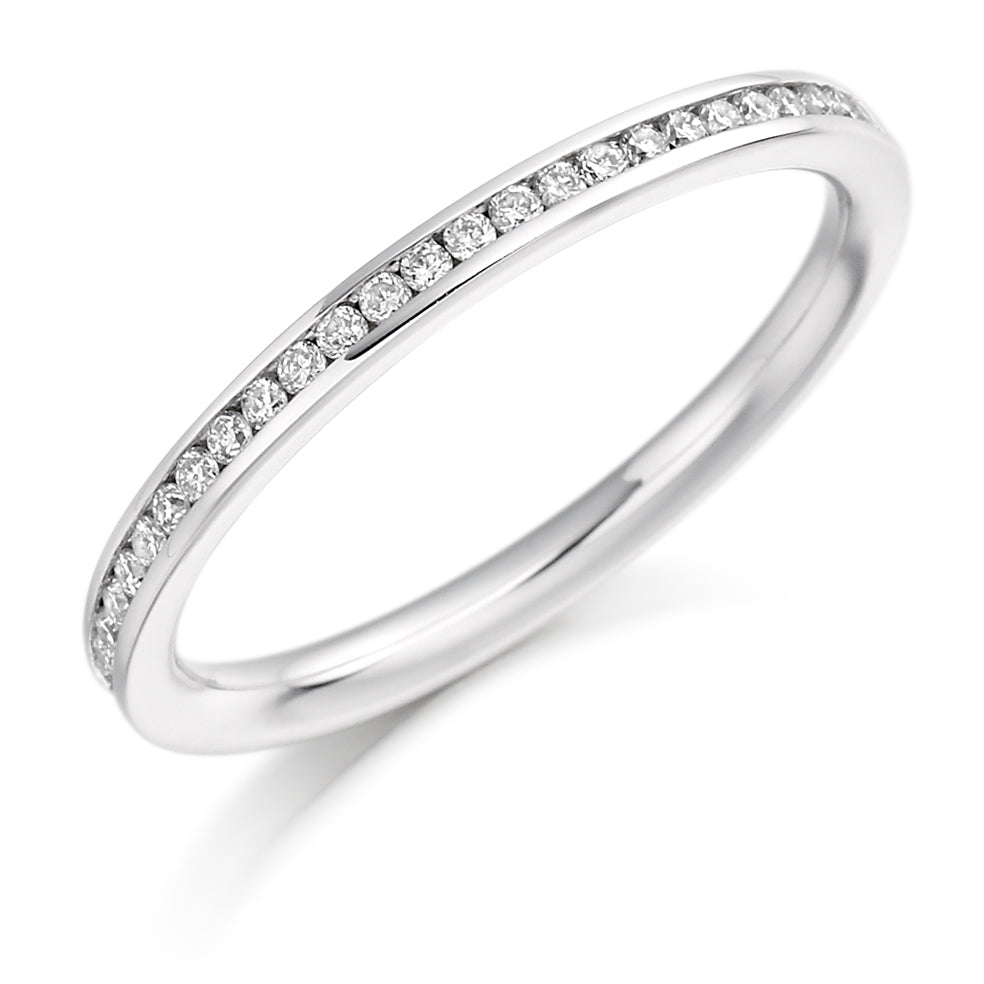 Channel-Set Half Eternity Ring, 0.2ct total (HET2358) in White Gold
