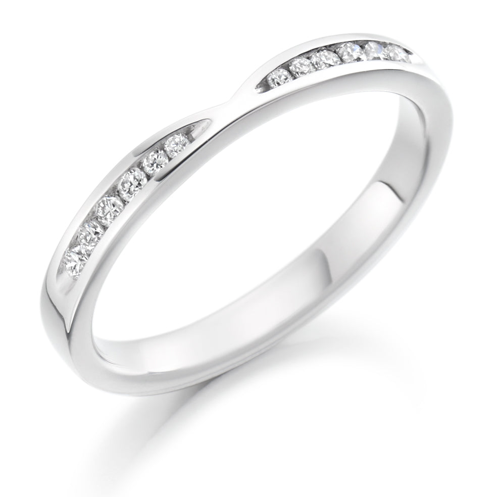 Channel-Set Half Eternity Ring, 0.25ct total (HET2391) in White Gold