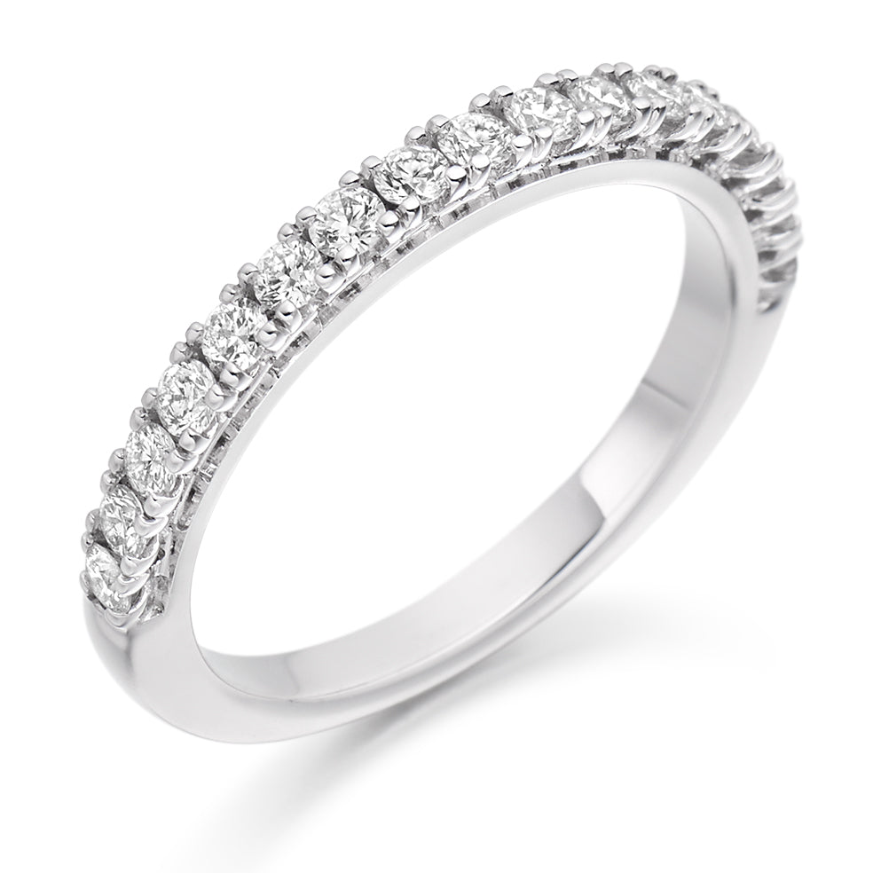 Micro-claw-Set Half Eternity Ring, 0.50ct total (HET2416) in White Gold