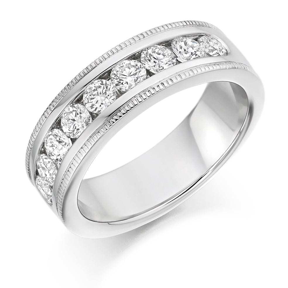 Channel-Set Half Eternity Ring, 1.00ct total (HET2420) in White Gold