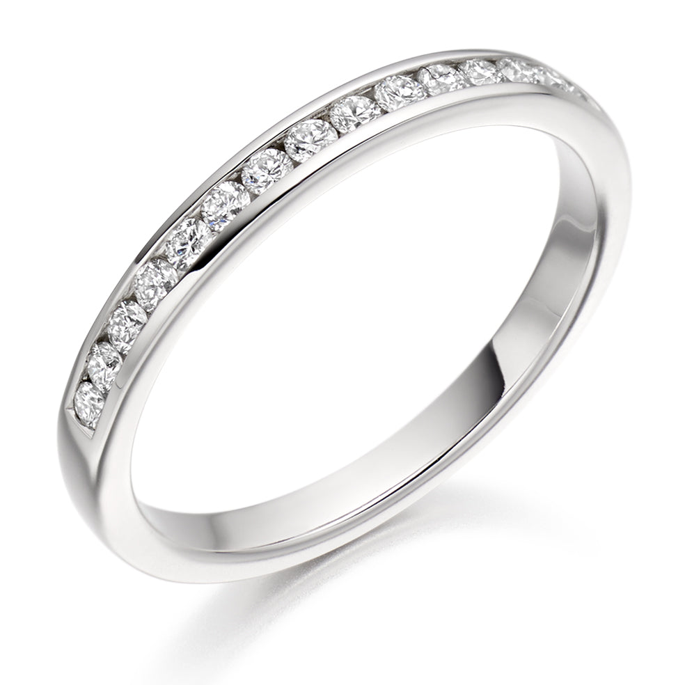 Channel-Set Half Eternity Ring, 0.25ct total (HET2482) in White Gold