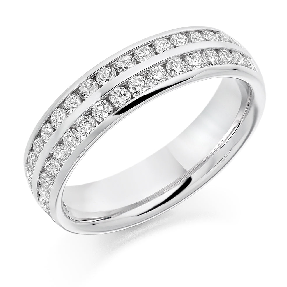 Right Hand Ring-Set Half Eternity Ring, 0.75ct total (HET2483) in White Gold