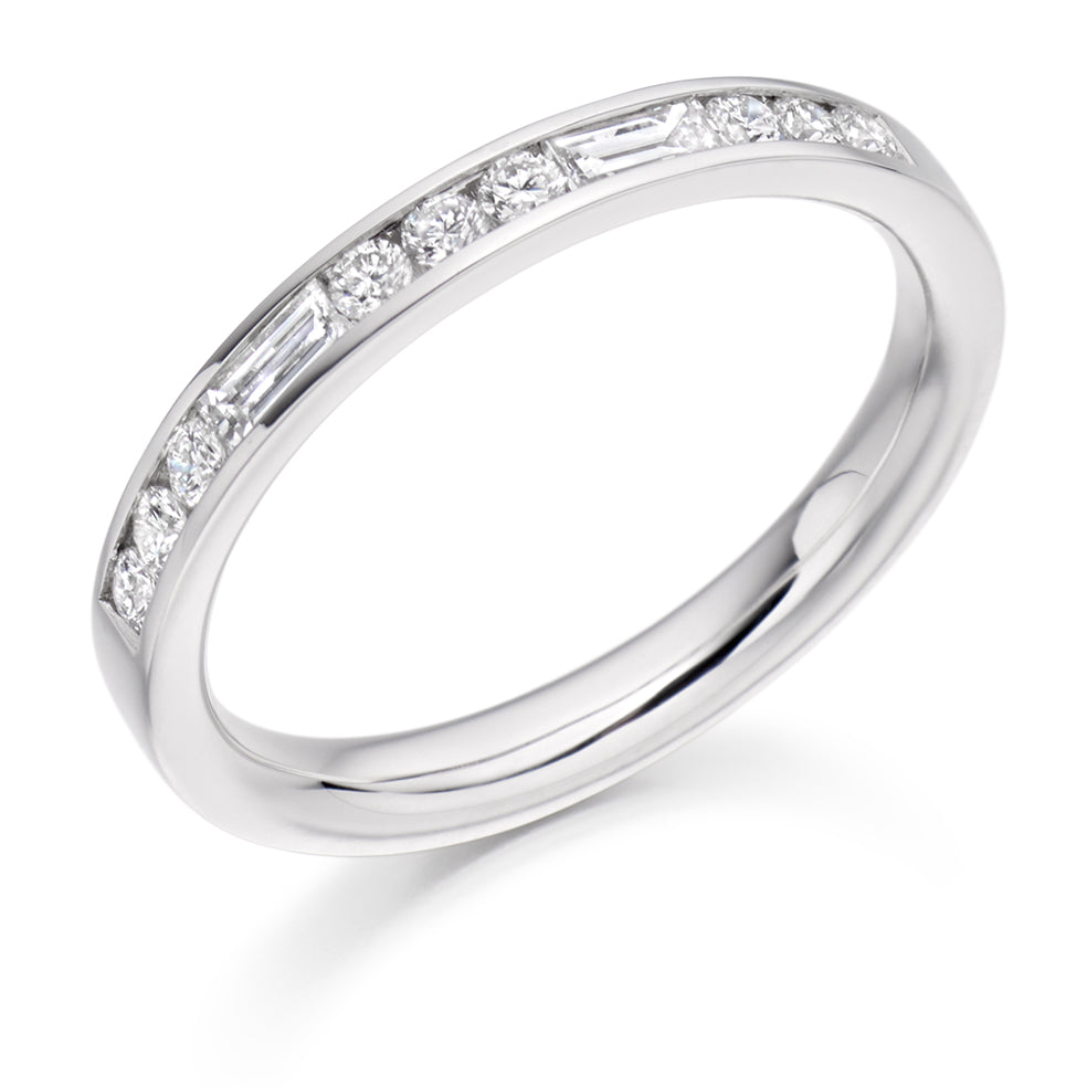 Channel-Set Half Eternity Ring, 0.40ct total (HET2485) in White Gold