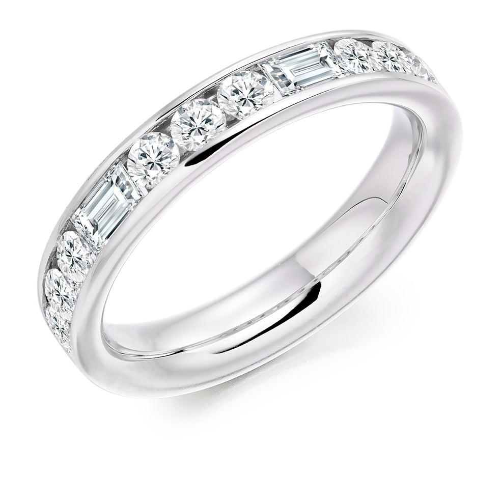 Channel-Set Half Eternity Ring, 1.0ct total (HET2488) in White Gold