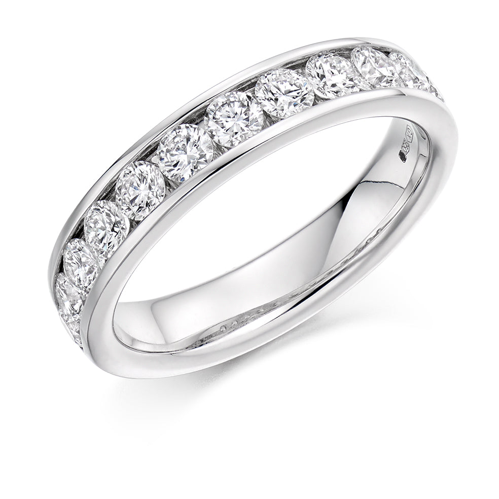 Channel-Set Half Eternity Ring, 1.0ct total (HET2619) in White Gold