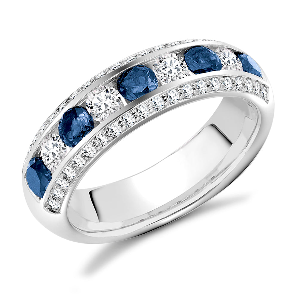 Right Hand Ring-Set Half Eternity Ring, 0.65ct total (HET2651) in White Gold