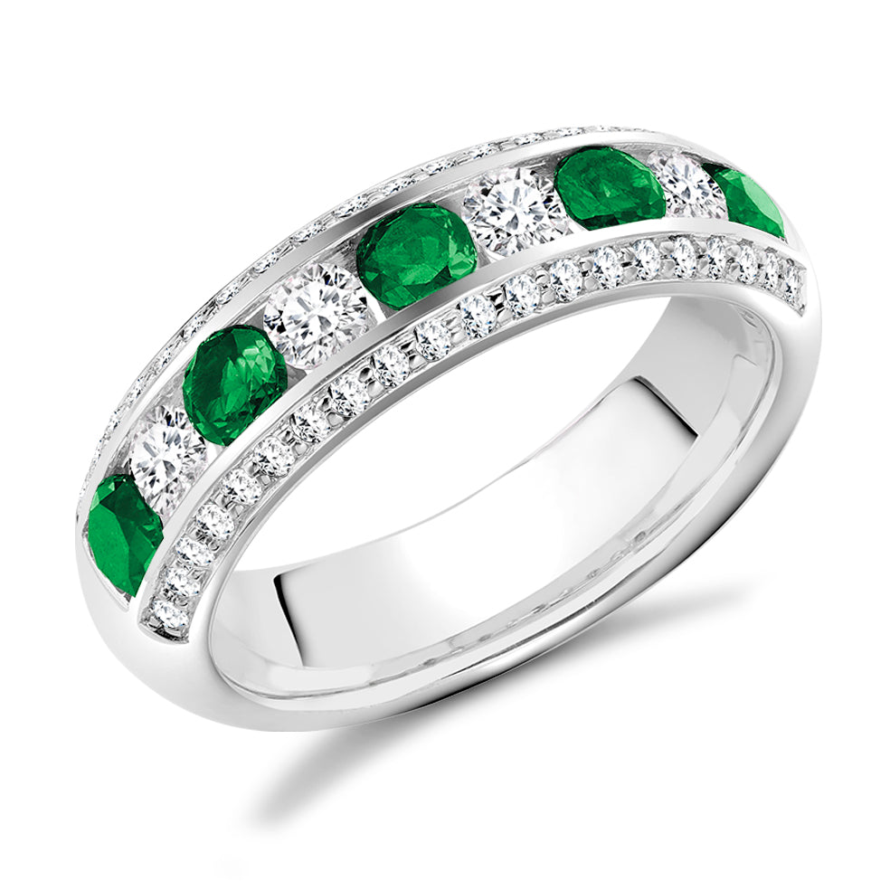 Right Hand Ring-Set Half Eternity Ring, 0.65ct total (HET2651) in White Gold