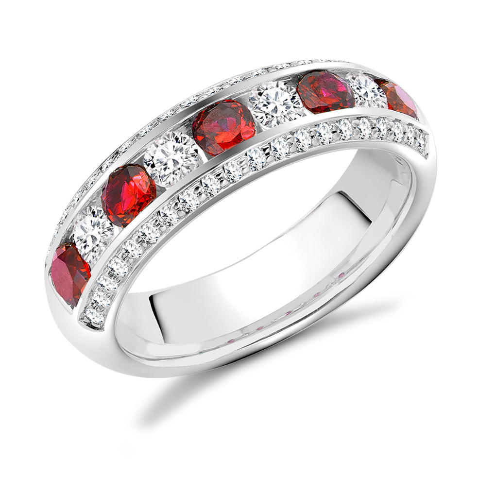 Right Hand Ring-Set Half Eternity Ring, 0.65ct total (HET2651) in White Gold