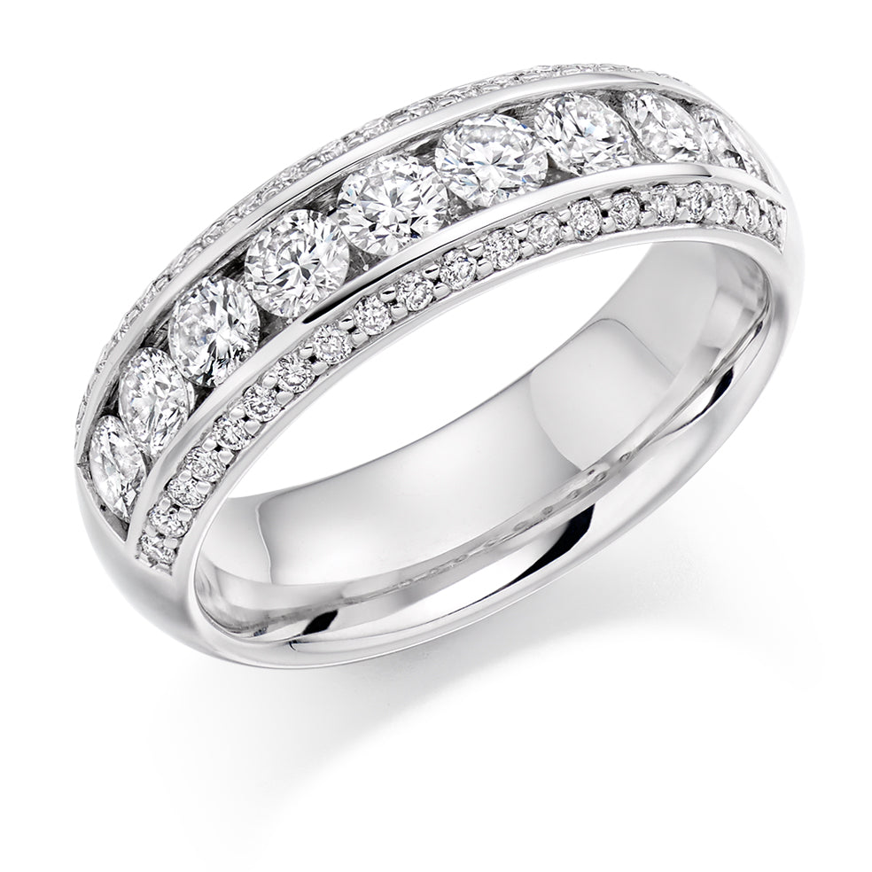 Channel-Set Half Eternity Ring, 1.25ct total (HET2651) in White Gold