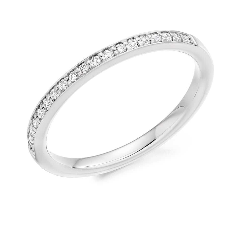 Grain-Set Half Eternity Ring, 0.15ct total (HET27140A) in White Gold