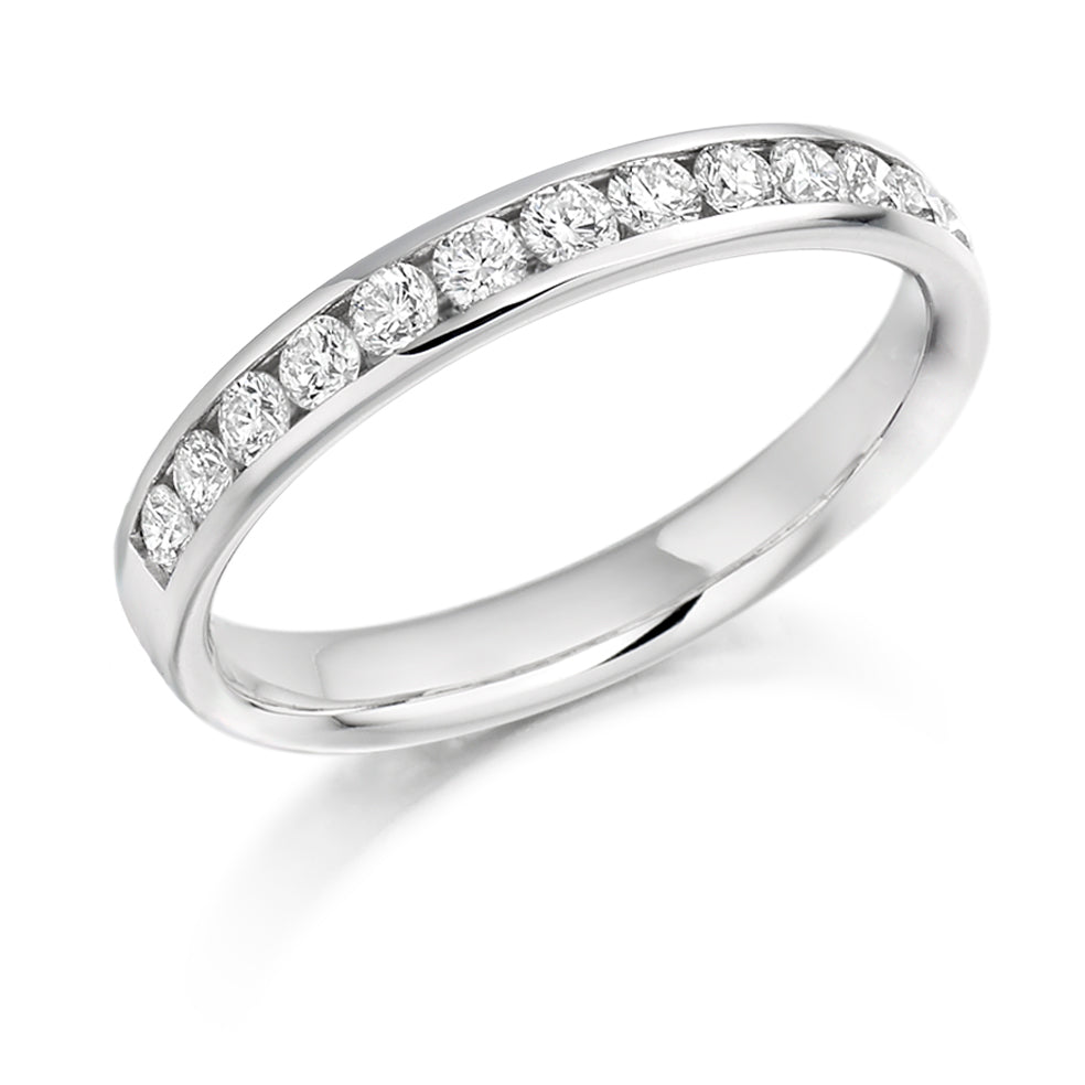 Channel-Set Half Eternity Ring, 0.50ct total (HET2761) in White Gold
