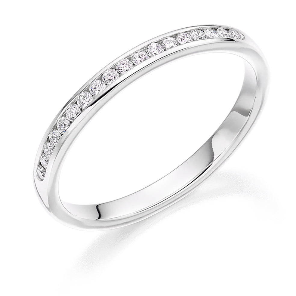 Channel-Set Half Eternity Ring, 0.15ct total (HET2843) in White Gold