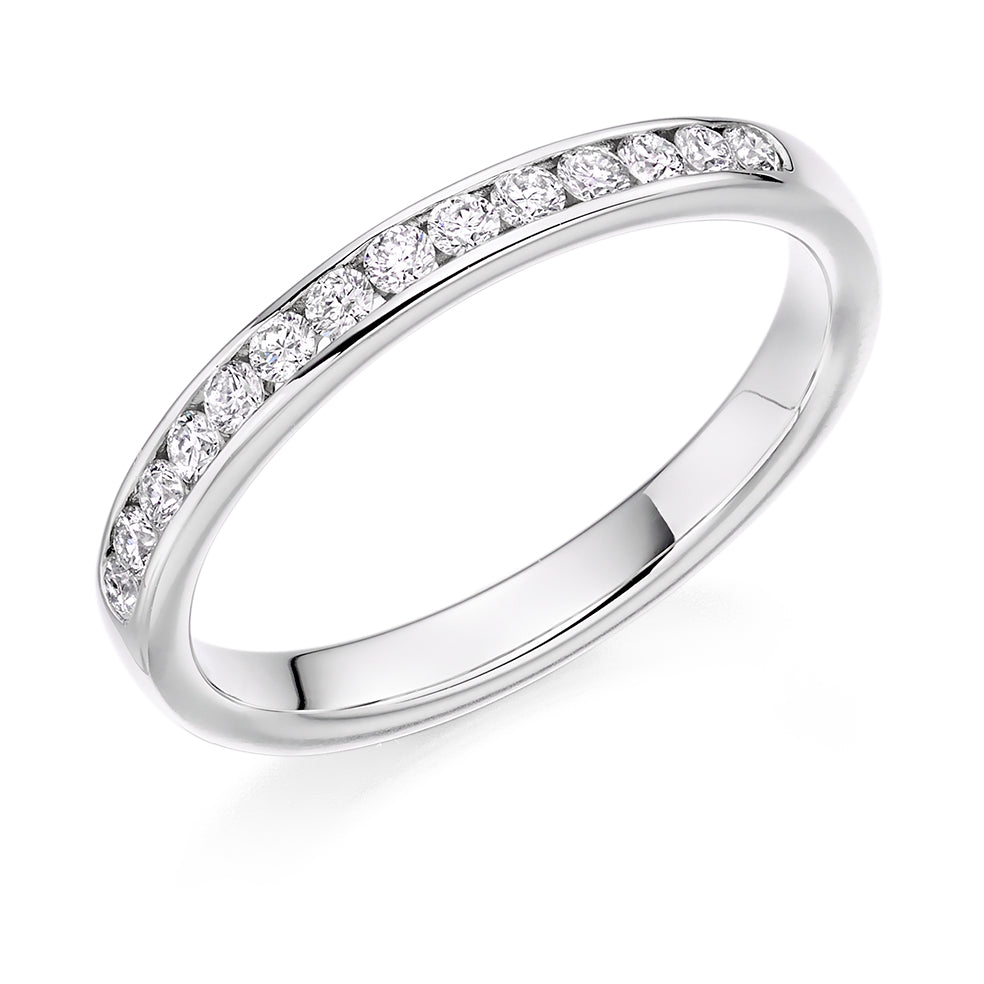 Channel-Set Half Eternity Ring, 0.25ct total (HET2844) in White Gold