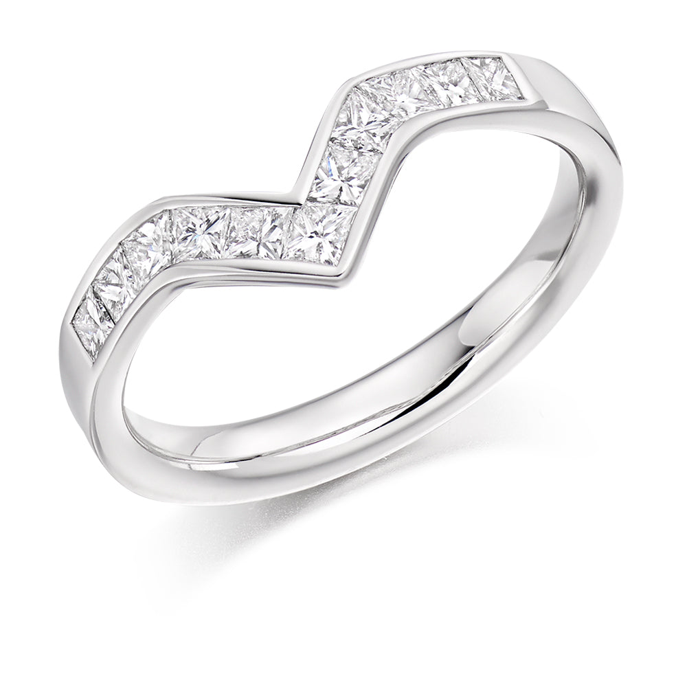 Channel-Set Half Eternity Ring, 0.85ct total (HET2850) in White Gold