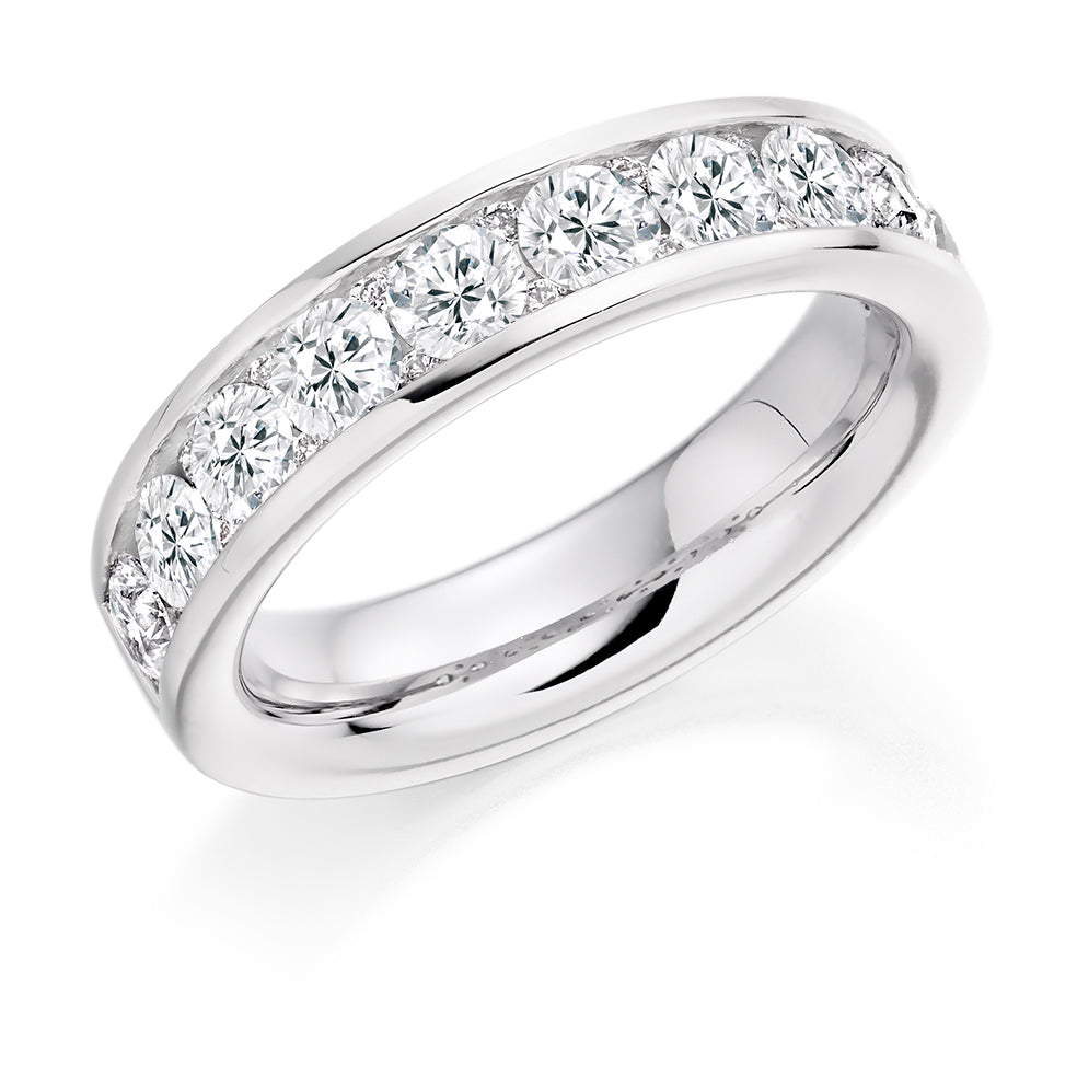 Channel-Set Half Eternity Ring, 1.60ct total (HET2865) in White Gold