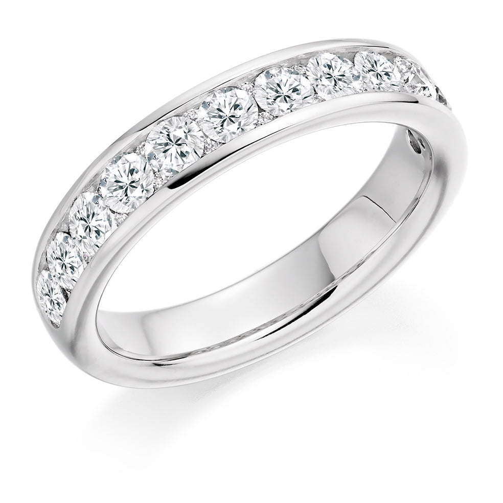 Channel-Set Half Eternity Ring, 1.15ct total (HET2866) in White Gold