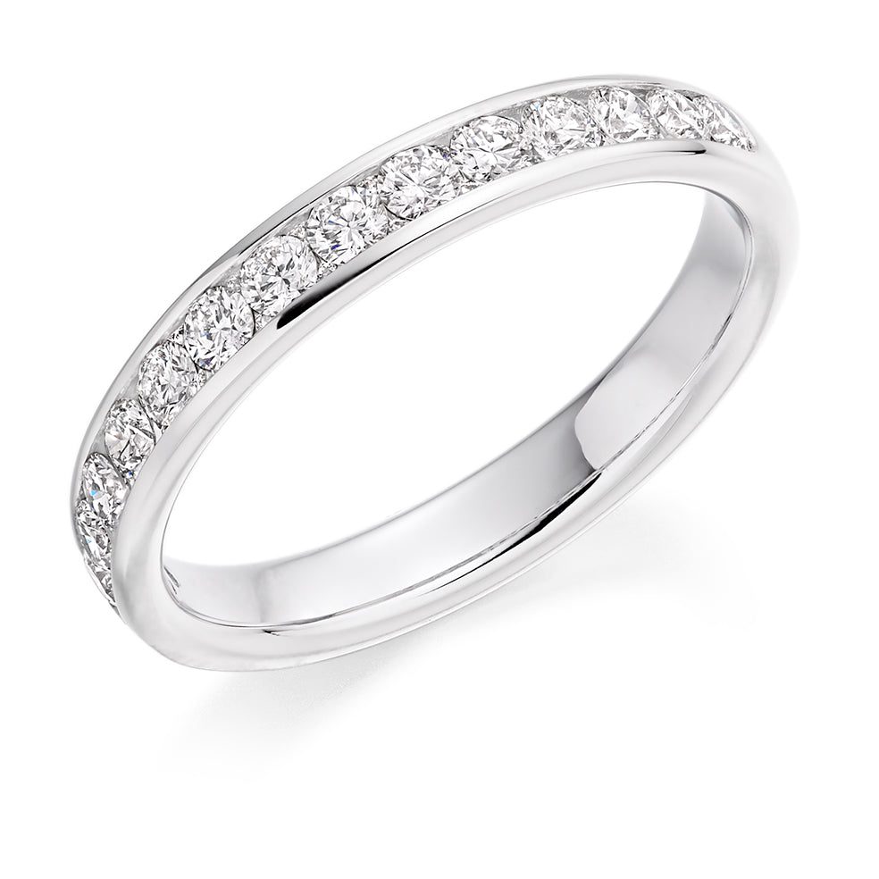 Channel-Set Half Eternity Ring, 0.60ct total (HET2868) in White Gold
