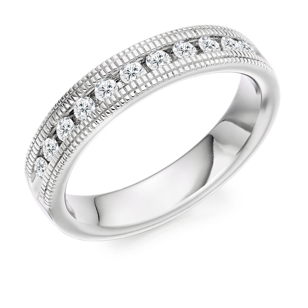 Channel-Set Half Eternity Ring, 0.55ct total (HET2884) in White Gold