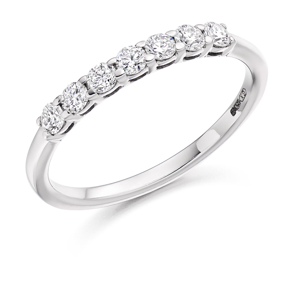 Claw-Set Half Eternity Ring, 0.33ct total (HET2918) in White Gold