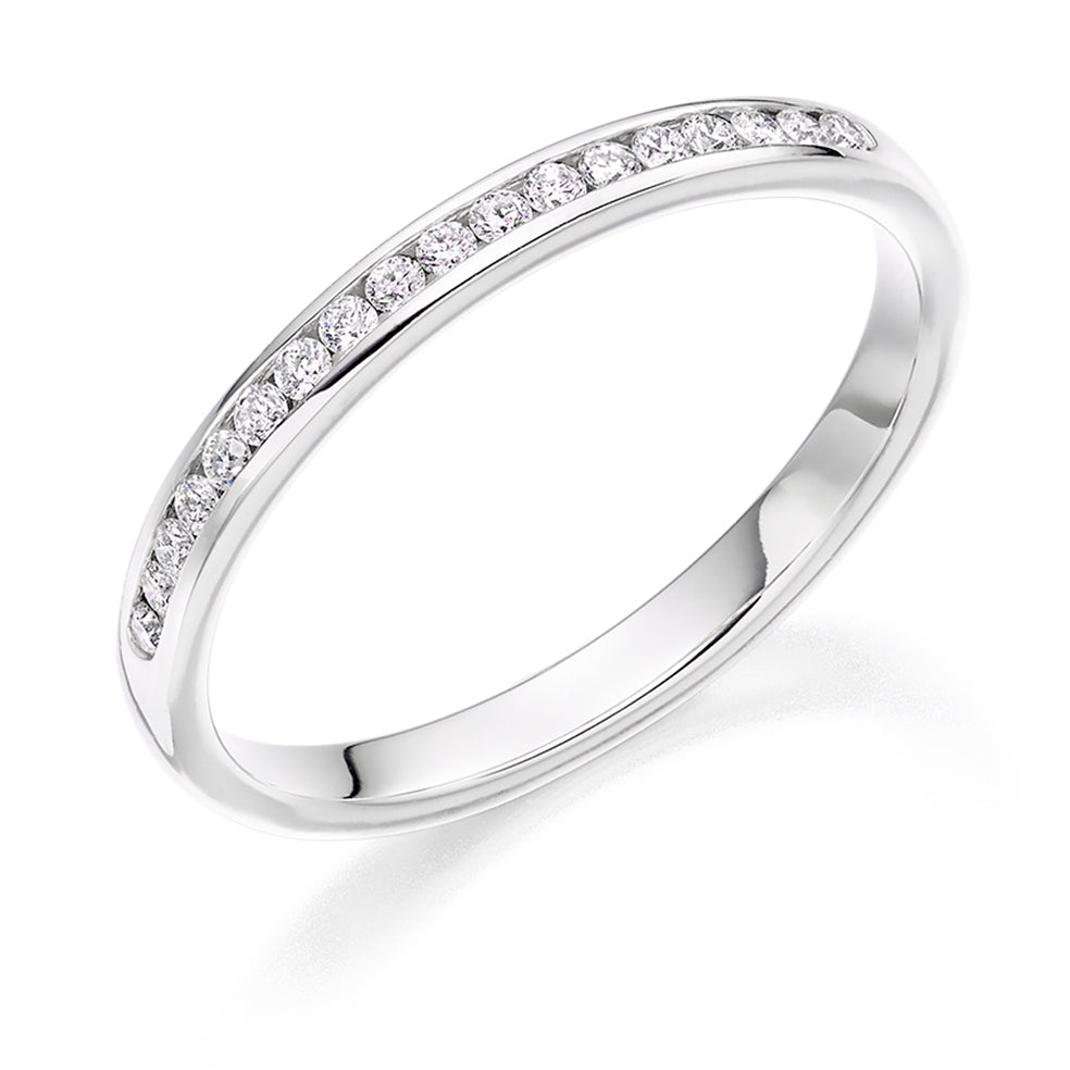 Channel-Set Half Eternity Ring, 0.2ct total (HET2943) in White Gold