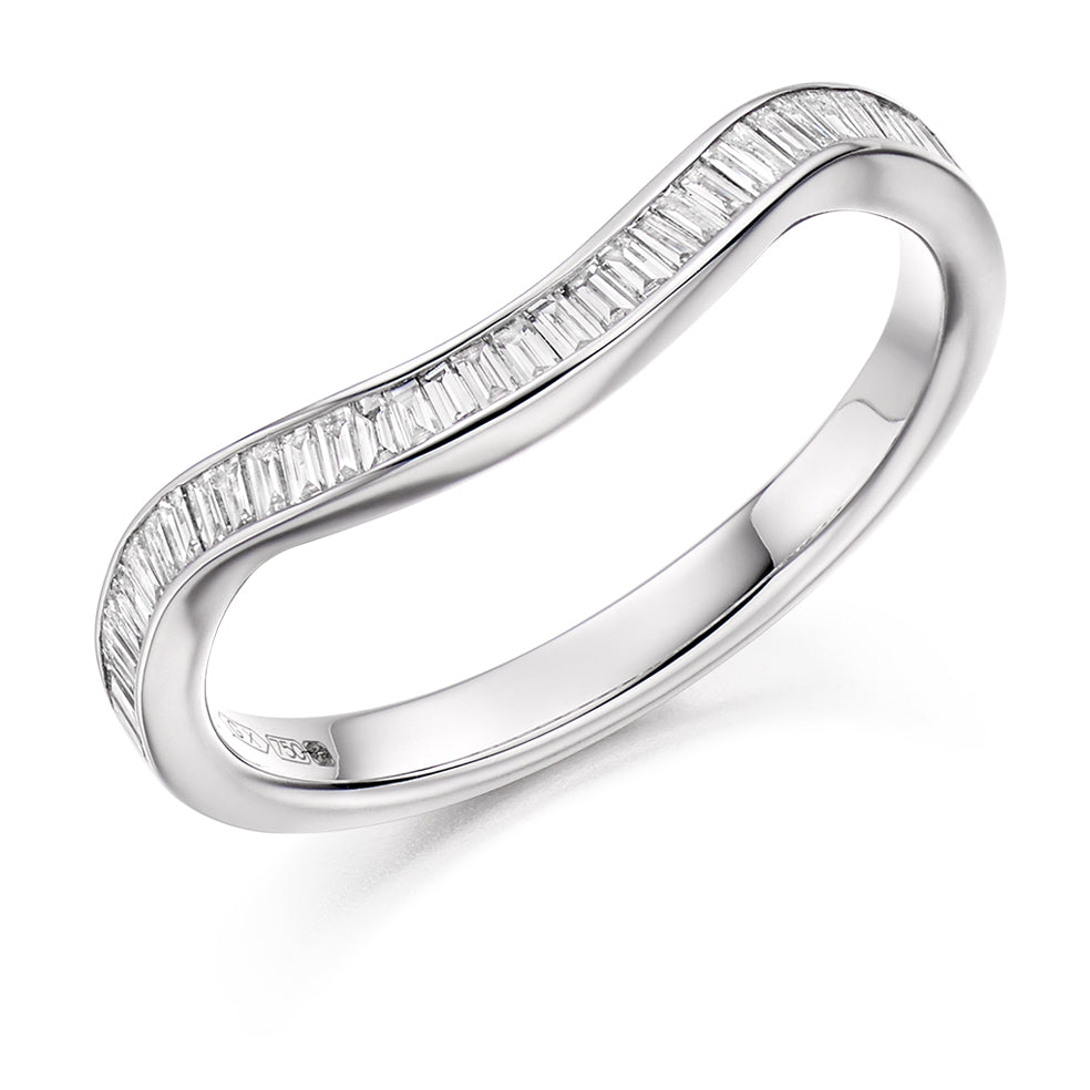 Shaped Channel-Set Half Eternity Ring, 0.3ct total (HET2973) in White Gold