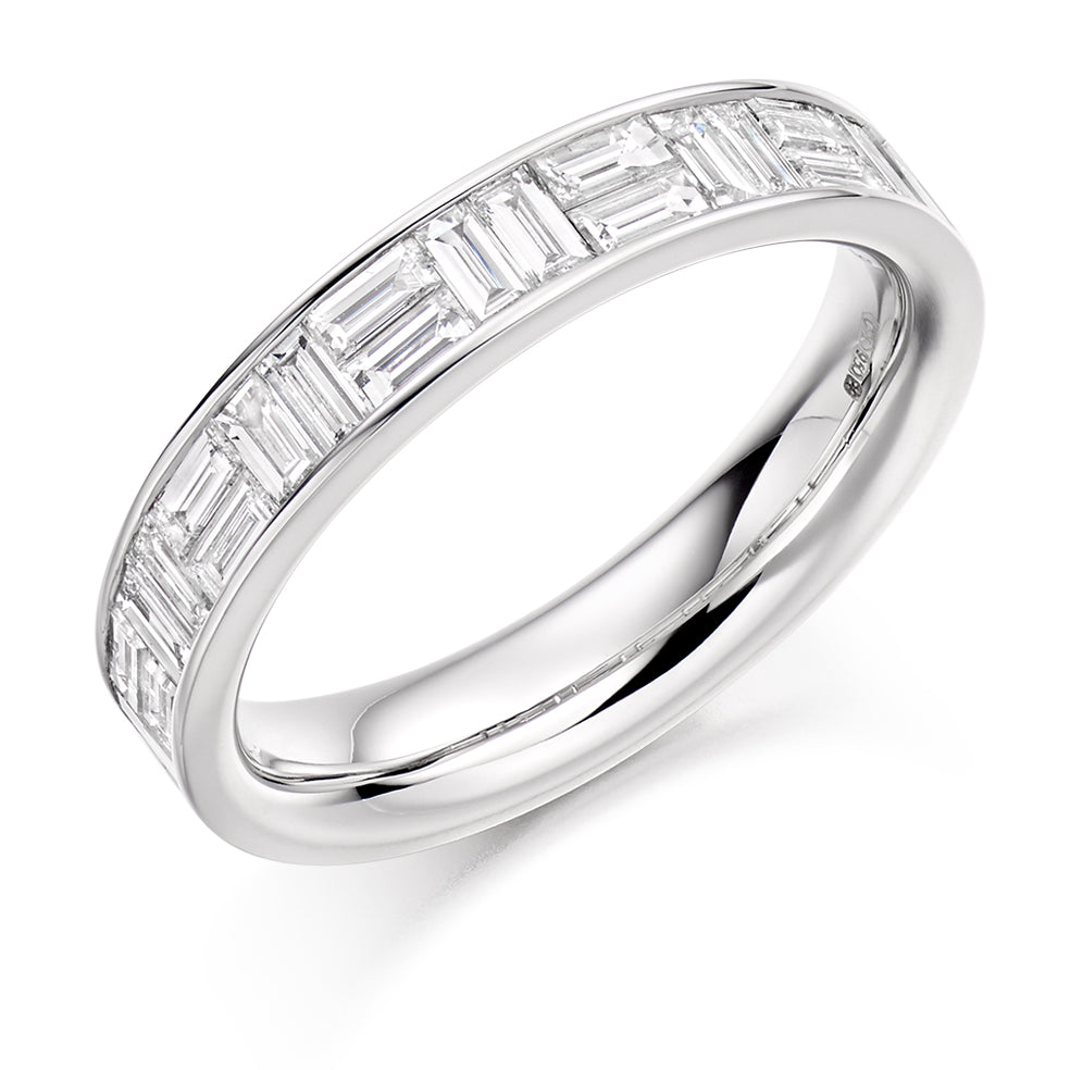 Channel-Set Half Eternity Ring, 1.1ct total in White Gold