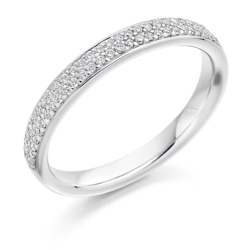 Grain-Set Half Eternity Ring, 0.25ct total (HET3151A) in White Gold