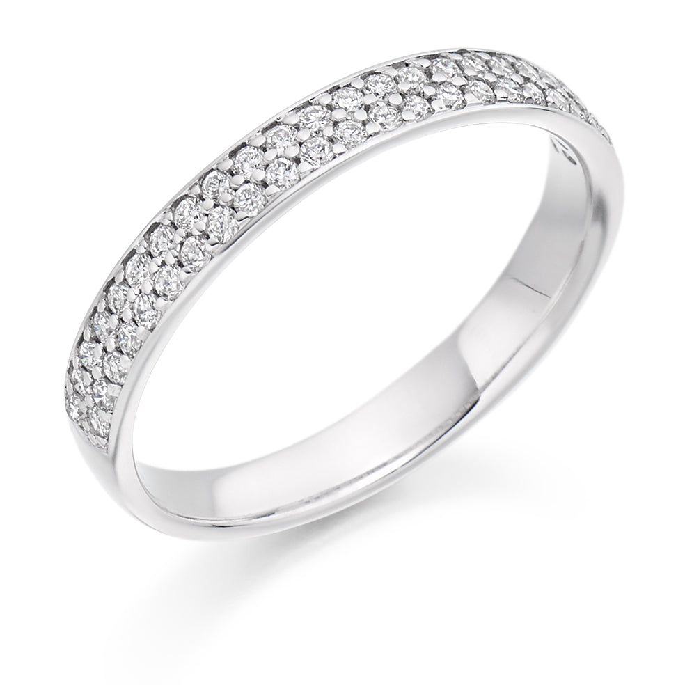 Grain-Set Half Eternity Ring, 0.30ct total (HET3153A) in White Gold