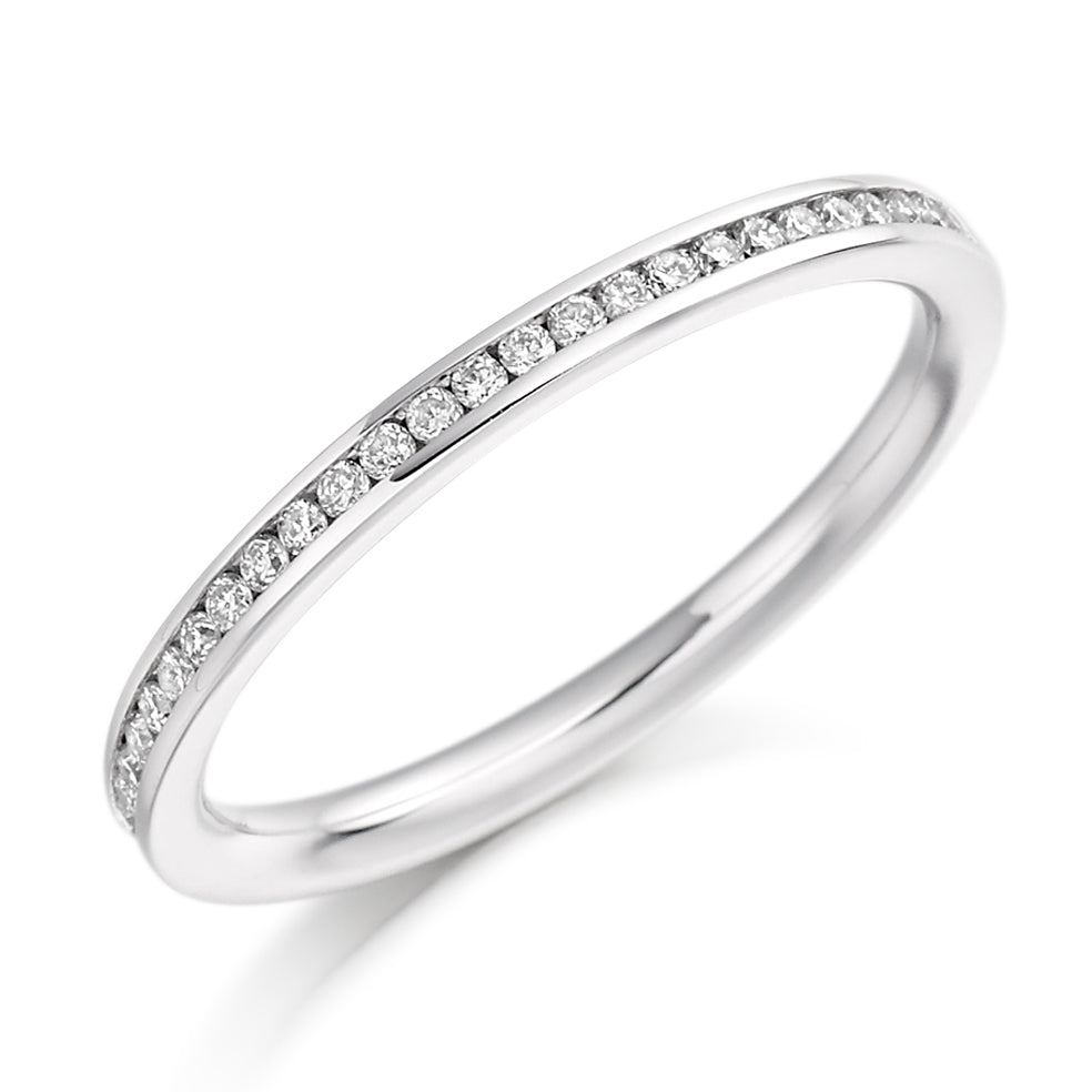 Channel-Set Half Eternity Ring, 0.15ct total (HET3219A) in White Gold
